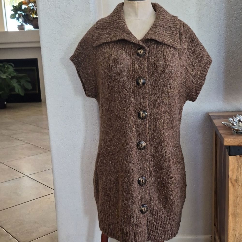 FWM, Fenn Wright Manson, Acrylic,Wool, Alpaca blend button down Long Sweater